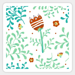 Elegance Seamless pattern with flowers Sticker